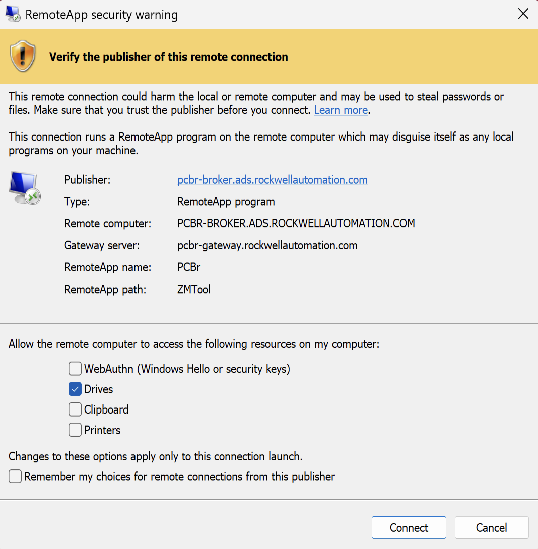 RDP drive mapping screenshot